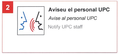 Aviseu el personal UPC.Avise al personal UPC.Notify UPC staff.