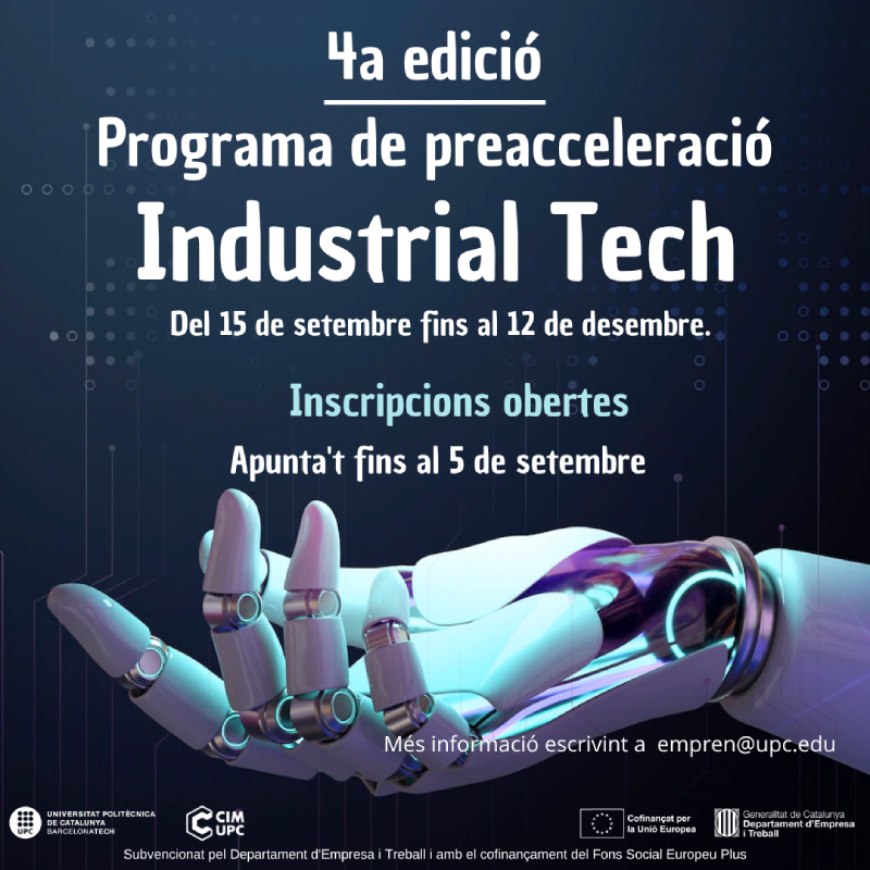 4a edició del programa Industrial Tech: inscripcions obertes