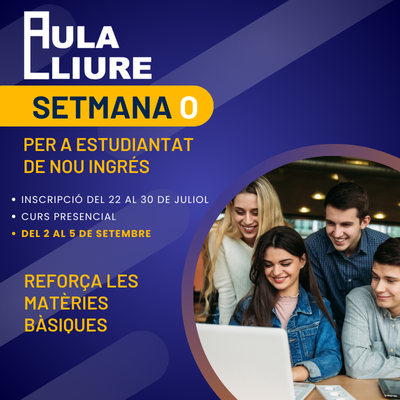 Aula Lliure obre les inscripcions per a la Setmana 0