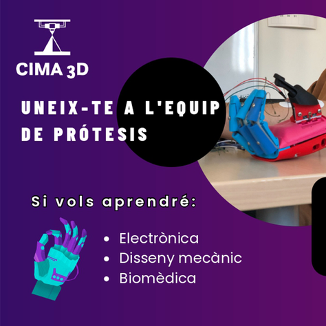 CIMA 3D obre la inscripció al projecte de pròtesi