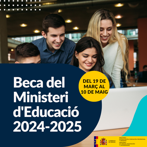 Convocada la beca del Ministeri d'Educació 2024-2025