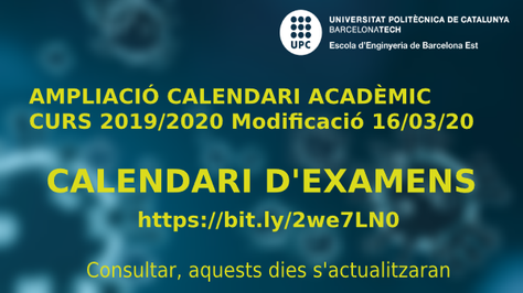 EEEBE - Ampliació Calendari Acadèmic 2019/2020