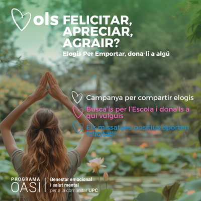 Elogis per emportar, una nova iniciativa d'OASI a l'EEBE