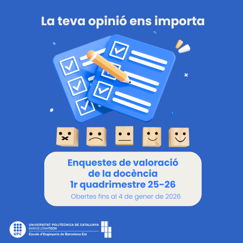 En marxa l'enquesta de valoració de la docència del primer quadrimestre del curs 25-26