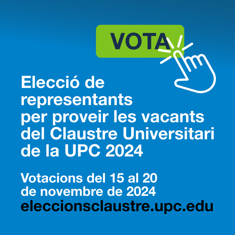 Es convoquen eleccions per proveir vacants al Claustre de la Universitat 2024