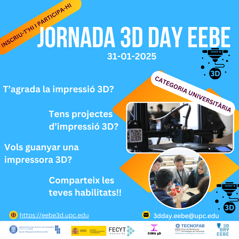 Inscripcions obertes per participar a la 5ena edició del 3D Day EEBE