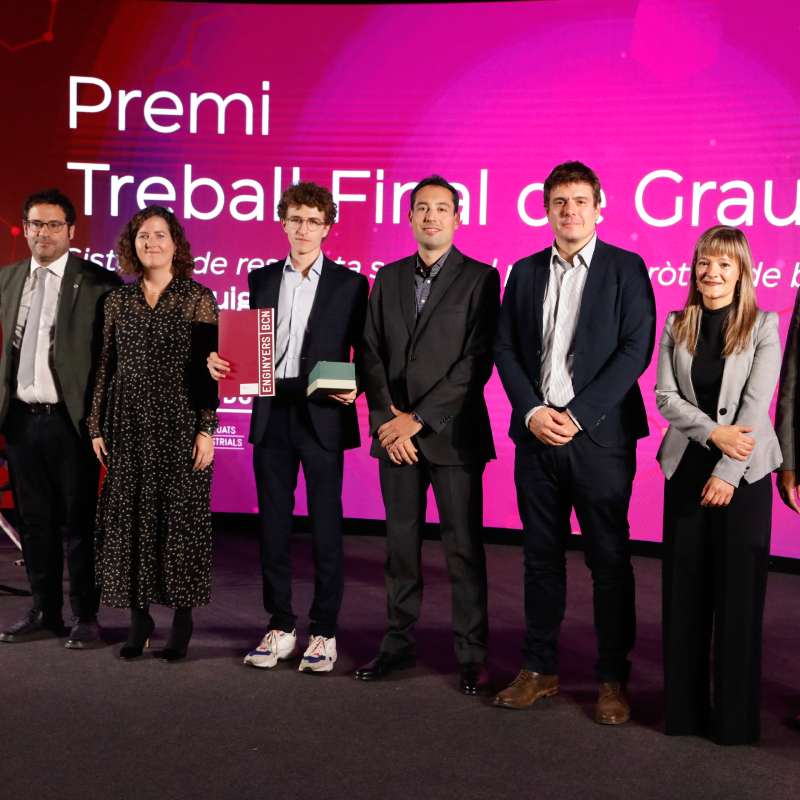 Jordi Puig, titulat EEBE, guanya el premi amb millor TFG d'ENGINYERS BCN