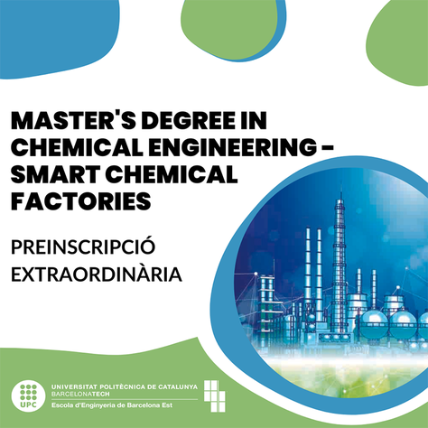 Preinscripció extraordinària del Master's degree in Chemical Engineering
